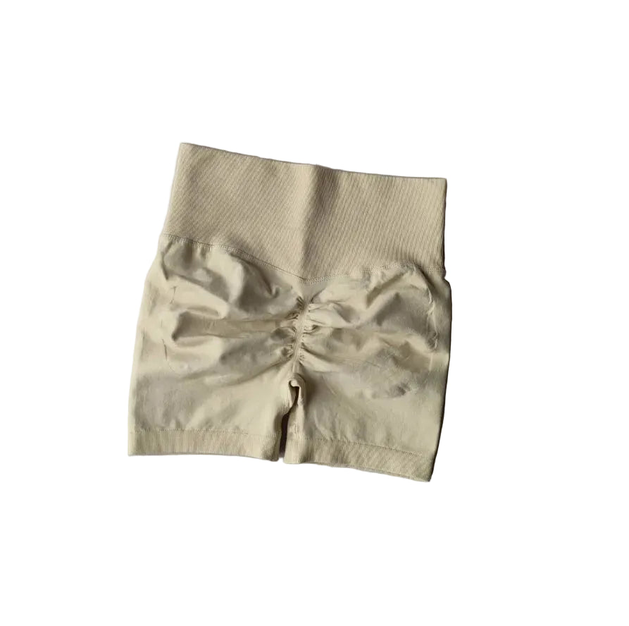 Yoga Shorts Peach Hot Girls Three-Cross Pants High Waist Knitted Pressure Running Sport Elastic Belly Lifting Butt Tight Pants