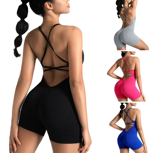 Yoga Sets Gym Jumpsuits Women Sports Overalls Active Wear Fitness Clothing Workout Clothes for Women Short Outfits